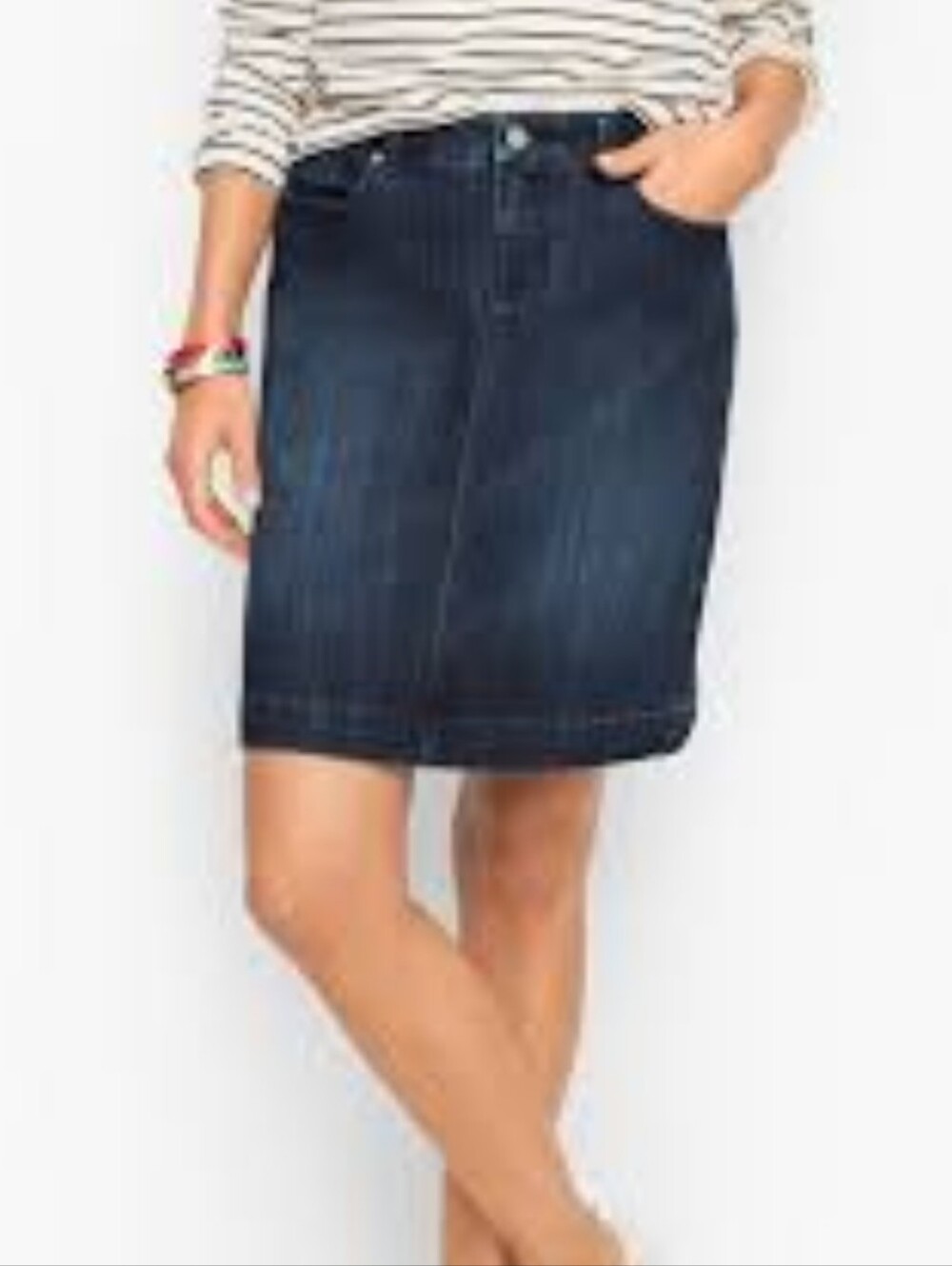 Talbots 18W Dark Blue Denim Pencil Skirt